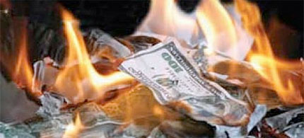 Burning Hundred Dollar Bills